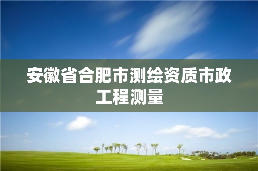 安徽省合肥市测绘资质市政工程测量