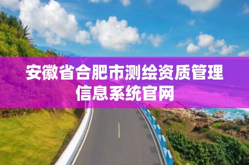 安徽省合肥市测绘资质管理信息系统官网