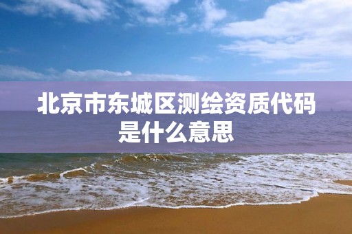 北京市东城区测绘资质代码是什么意思