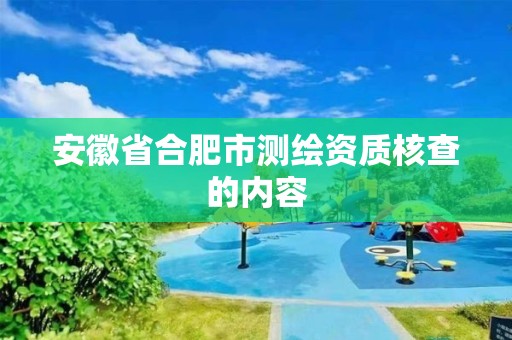 安徽省合肥市测绘资质核查的内容