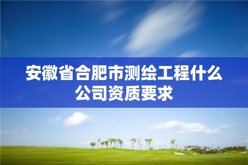 安徽省合肥市测绘工程什么公司资质要求