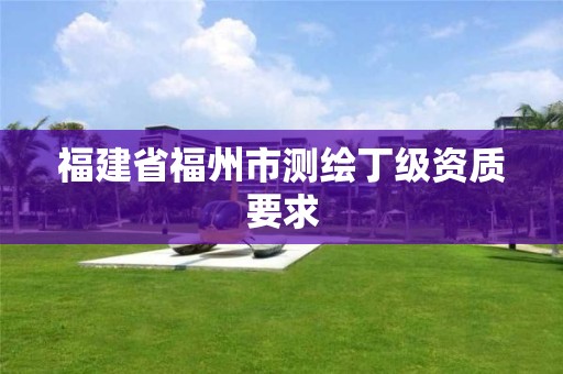 福建省福州市测绘丁级资质要求