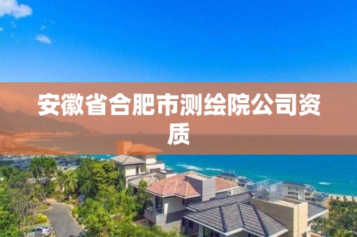 安徽省合肥市测绘院公司资质