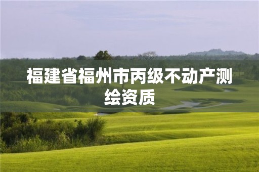 福建省福州市丙级不动产测绘资质