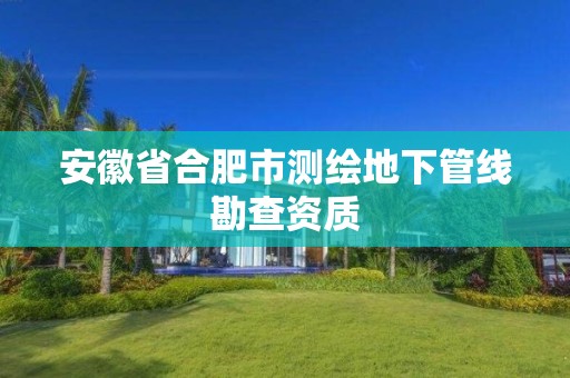 安徽省合肥市测绘地下管线勘查资质