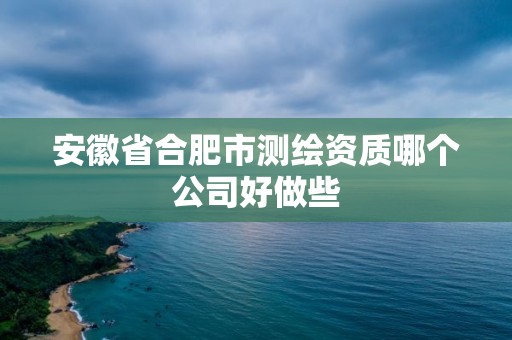 安徽省合肥市测绘资质哪个公司好做些