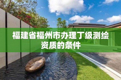 福建省福州市办理丁级测绘资质的条件