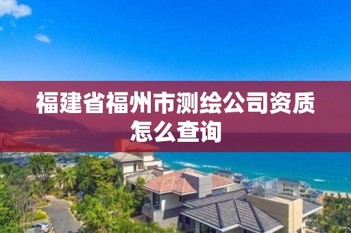 福建省福州市测绘公司资质怎么查询