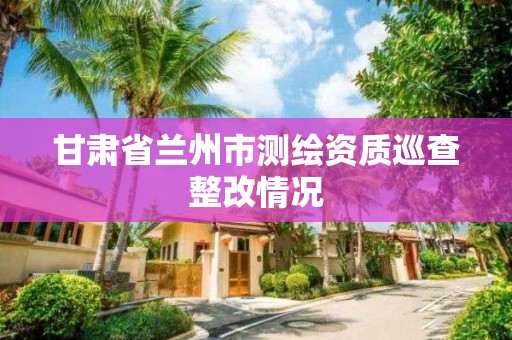 甘肃省兰州市测绘资质巡查整改情况