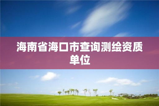 海南省海口市查询测绘资质单位