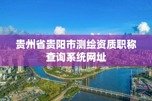 贵州省贵阳市测绘资质职称查询系统网址