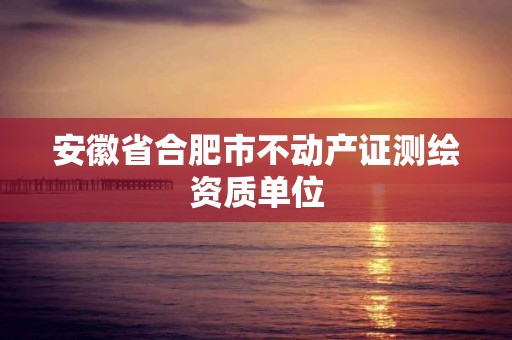 安徽省合肥市不动产证测绘资质单位