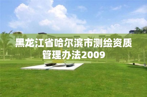 黑龙江省哈尔滨市测绘资质管理办法2009