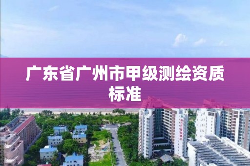 广东省广州市甲级测绘资质标准