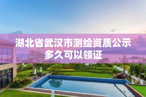 湖北省武汉市测绘资质公示多久可以领证