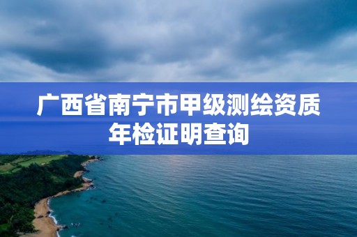 广西省南宁市甲级测绘资质年检证明查询