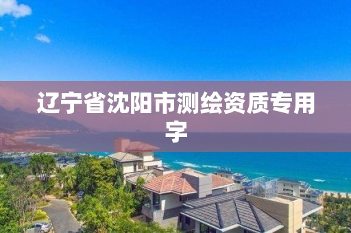 辽宁省沈阳市测绘资质专用字