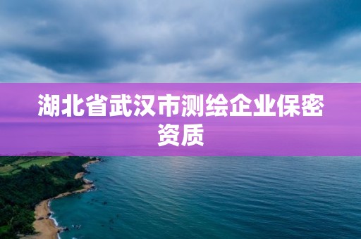 湖北省武汉市测绘企业保密资质