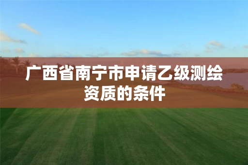 广西省南宁市申请乙级测绘资质的条件 广西省南宁市申请乙级测绘资质的条件