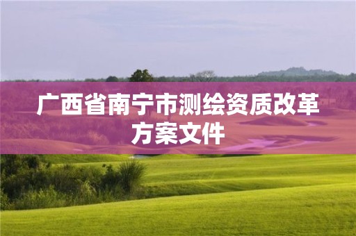 广西省南宁市测绘资质改革方案文件