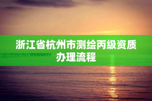 浙江省杭州市测绘丙级资质办理流程