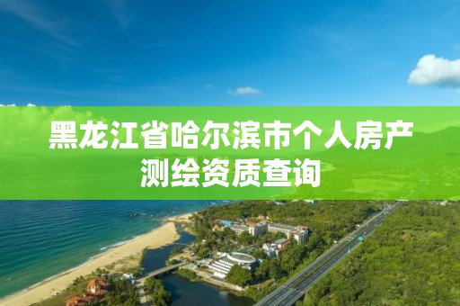 黑龙江省哈尔滨市个人房产测绘资质查询