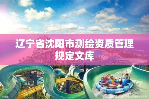 辽宁省沈阳市测绘资质管理规定文库