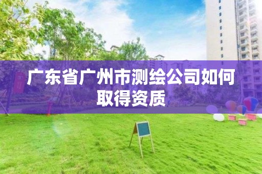 广东省广州市测绘公司如何取得资质