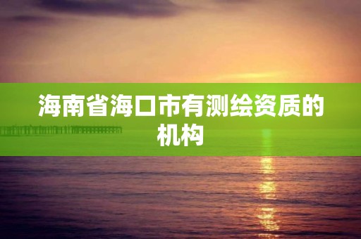 海南省海口市有测绘资质的机构