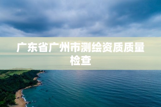 广东省广州市测绘资质质量检查