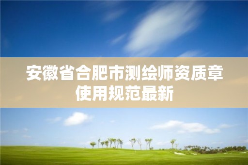 安徽省合肥市测绘师资质章使用规范最新