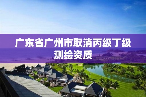 广东省广州市取消丙级丁级测绘资质