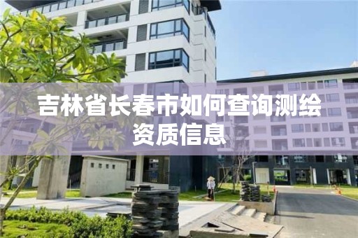 吉林省长春市如何查询测绘资质信息