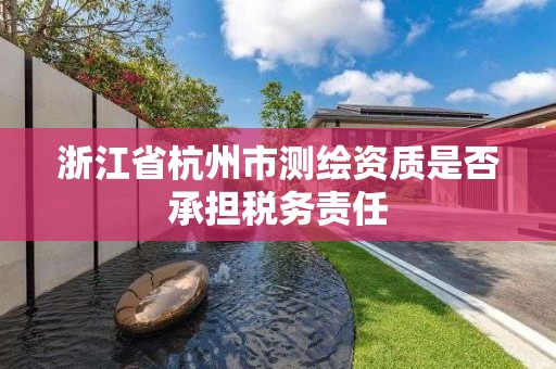 浙江省杭州市测绘资质是否承担税务责任