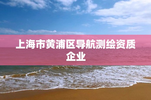 上海市黄浦区导航测绘资质企业