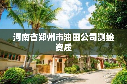 河南省郑州市油田公司测绘资质