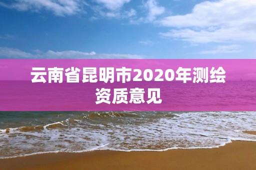 云南省昆明市2020年测绘资质意见