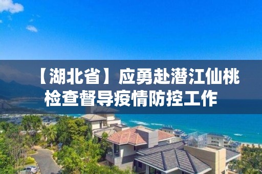 【湖北省】应勇赴潜江仙桃检查督导疫情防控工作