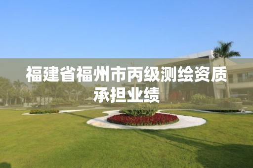 福建省福州市丙级测绘资质承担业绩