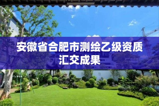 安徽省合肥市测绘乙级资质汇交成果