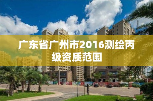 广东省广州市2016测绘丙级资质范围