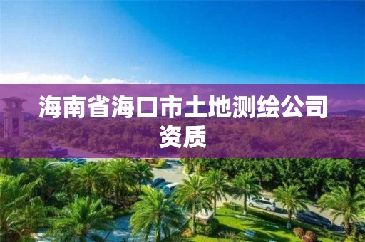 海南省海口市土地测绘公司资质 海南省海口市土地测绘公司资质
