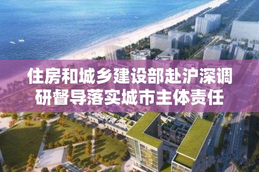 住房和城乡建设部赴沪深调研督导落实城市主体责任