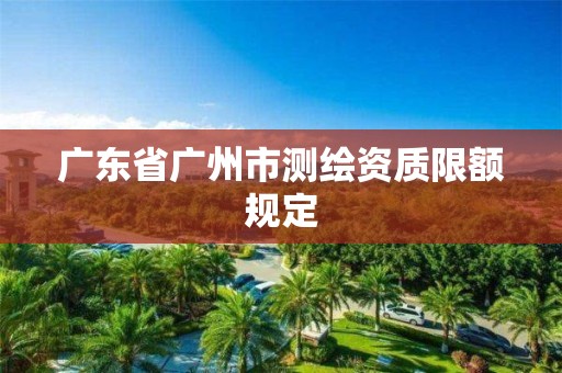 广东省广州市测绘资质限额规定