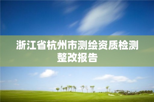 浙江省杭州市测绘资质检测整改报告