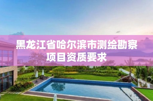 黑龙江省哈尔滨市测绘勘察项目资质要求