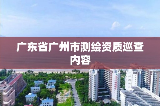 广东省广州市测绘资质巡查内容