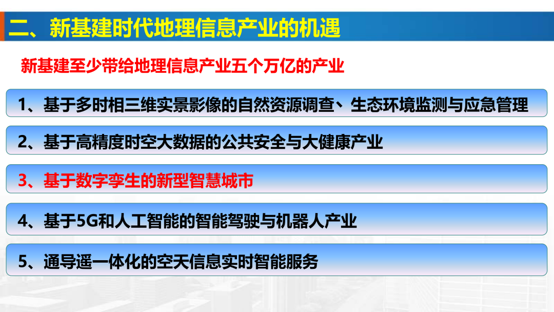 新基建时代地理信息产业的机遇与挑战