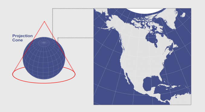 圆锥投影：Lambert，Albers和Polyconic