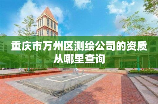 重庆市万州区测绘公司的资质从哪里查询